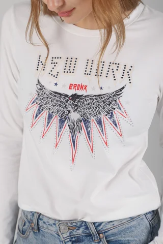 Remera NEW YORK c/strass GUK70035 - Vista 2