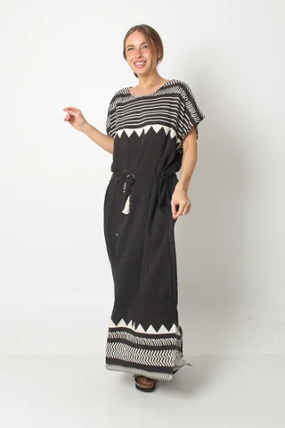 Vestido SEGOVIA LINO ETHIOPIAN Con Lazo GU5767 - Vista 1