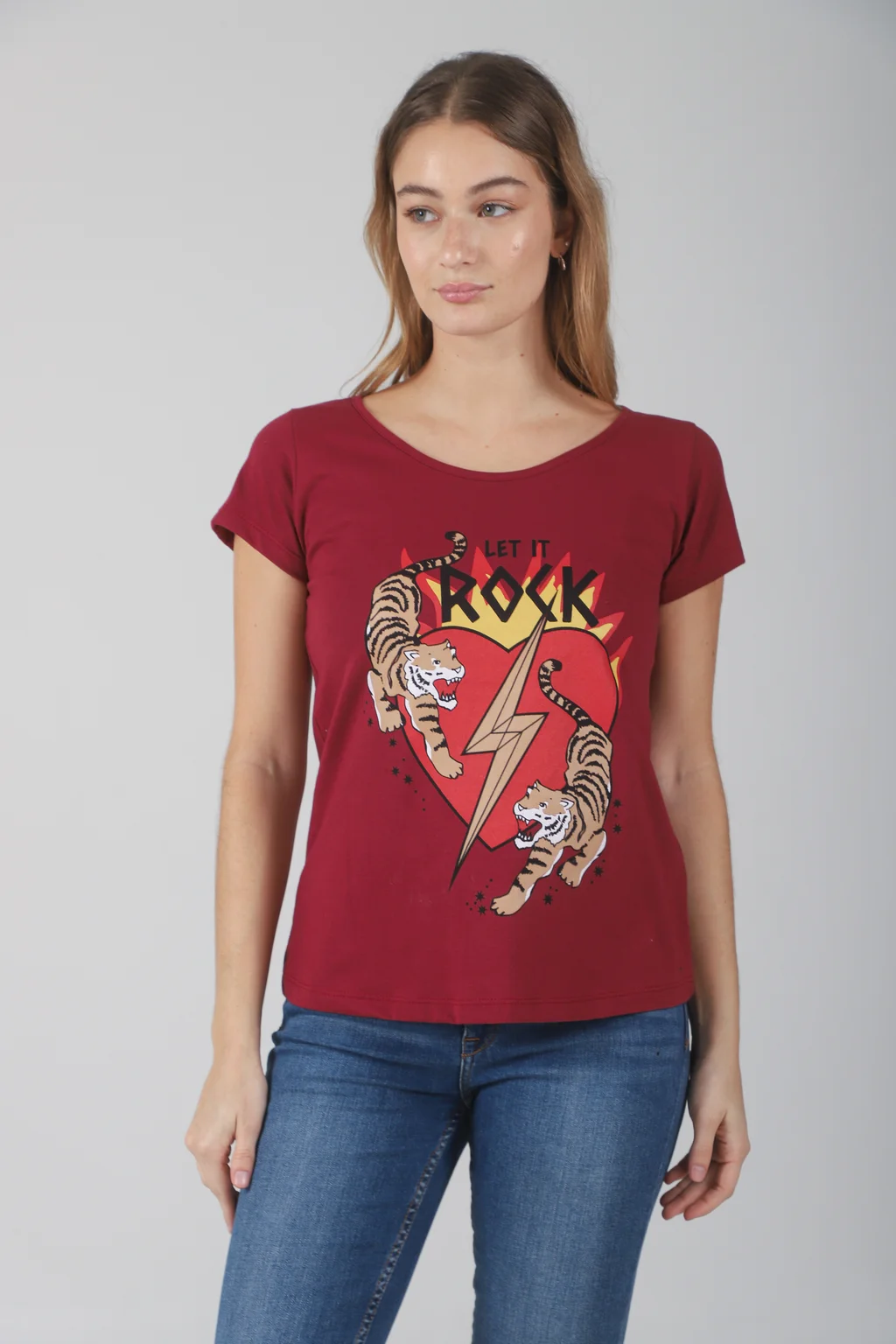 Remera Corazon Tigre y ROCK Jersey