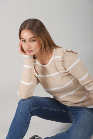 Sweater OHLALA Bremer Rayado c/Volados GUL660 - Vista 6