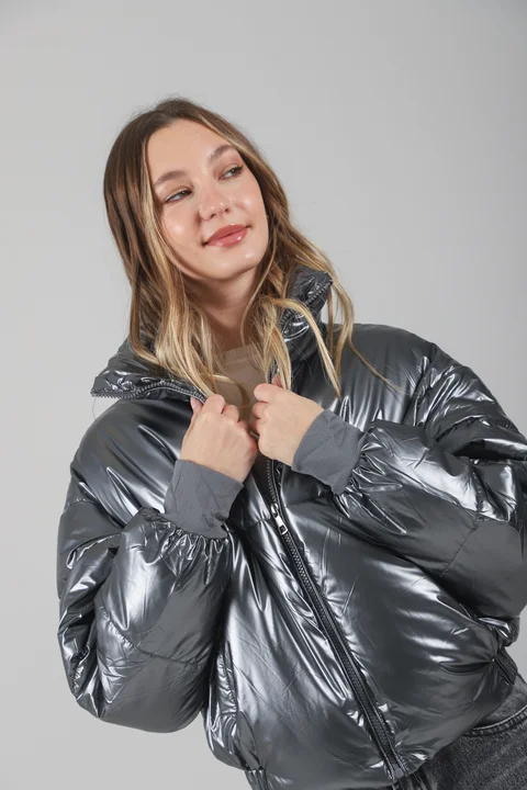 Campera Puffer Silver  Metalizada Velvet GUK2039