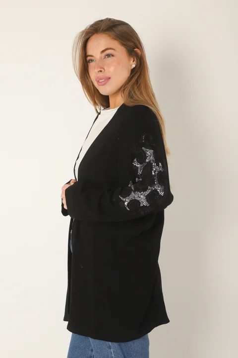 Kimono KEANE Lino Grueso Bordado c/ Lentejuelas GU94666