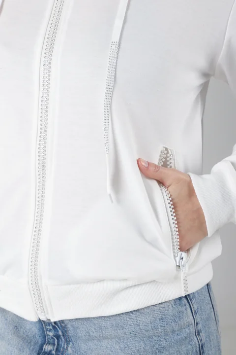 Campera  Siena White  Brillos  Cierres  GUK166