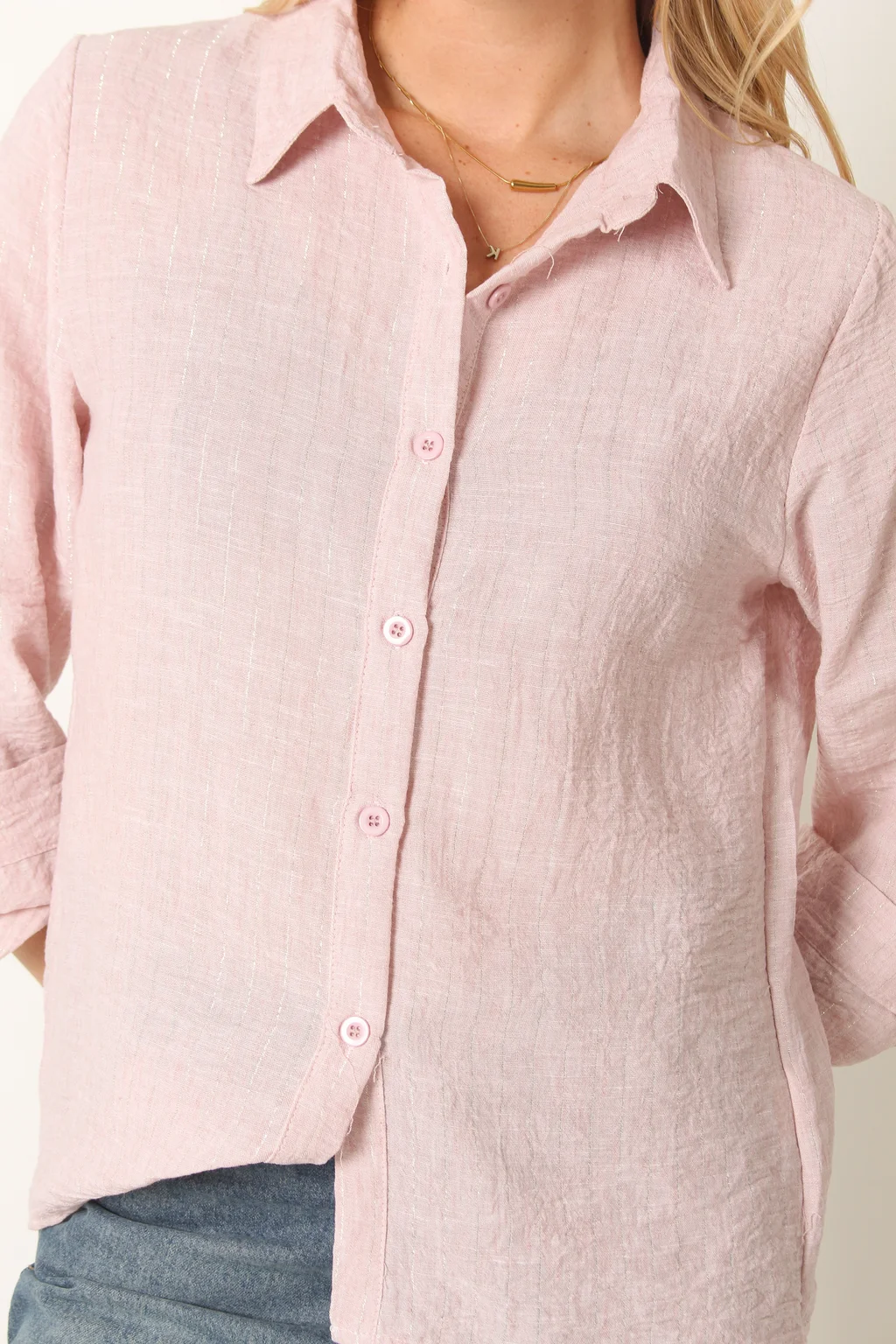 Camisa LINED LINO c/ Rayita de Lurex GU5156