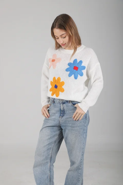 Sweater Flower Bordado GUL661