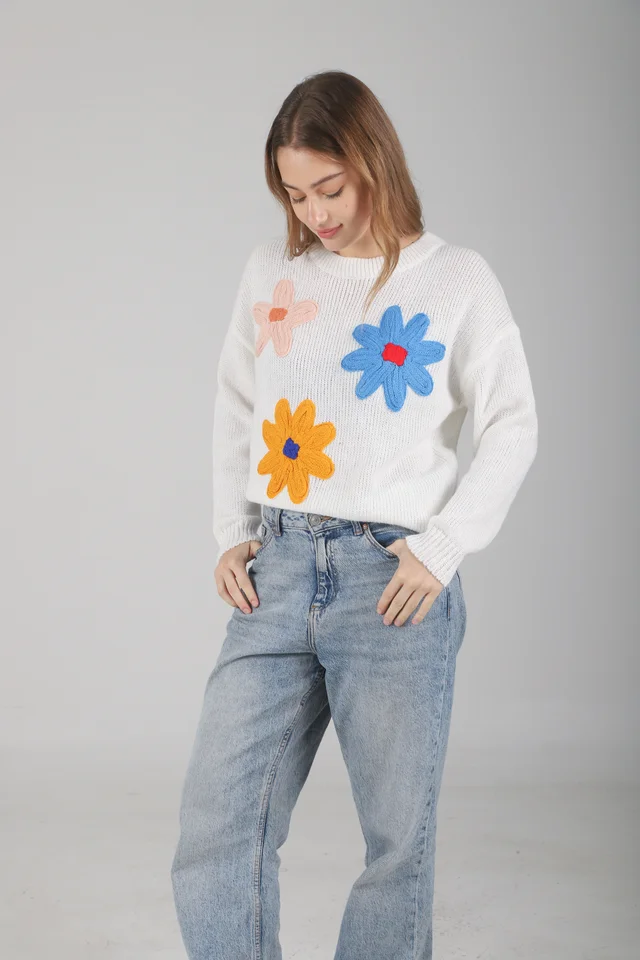 Sweater Flower Bordado GUL661