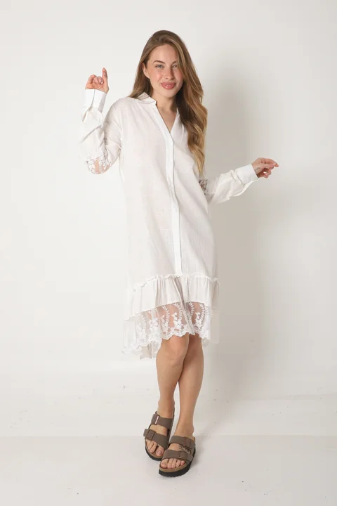 Vestido Lino Canberra con Tull Classic GUK4004