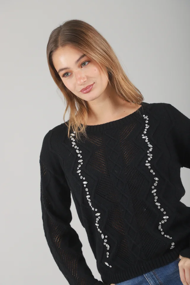 Sweater Valentina Tejido c/ piedras GUL664