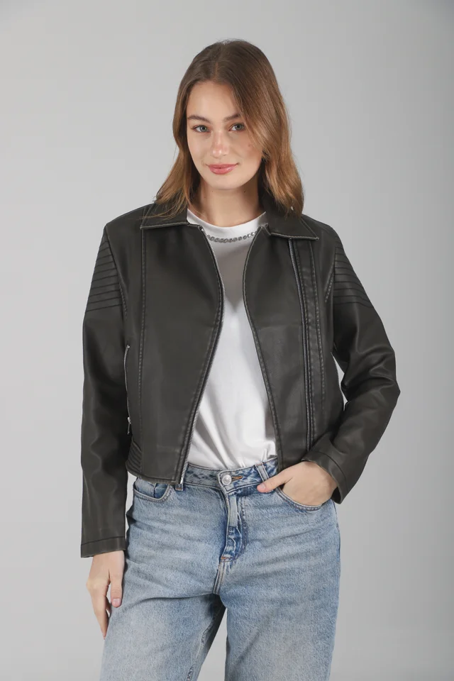 Campera Cartney Cruzada Eco Cuero GU78304