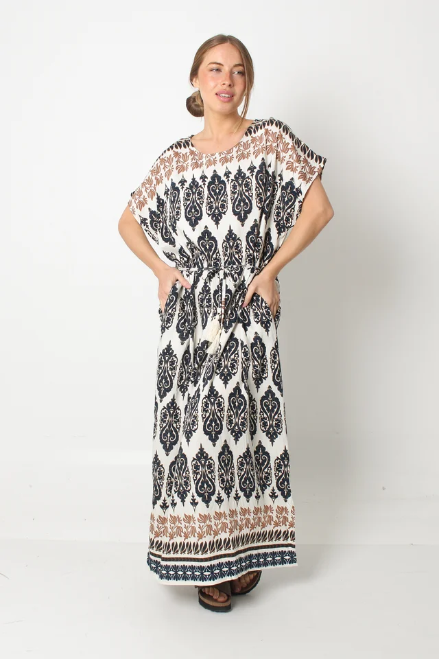 Vestido SEGOVIA LINO BULGARO Con Lazo GU5767