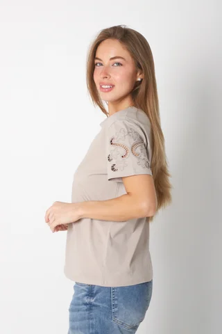 Remera Fenix c/ Mangas Bordadas GU23519 - Vista 2