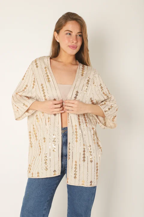 Kimono NATAL Lino c/ Rombos Bordados GU70084