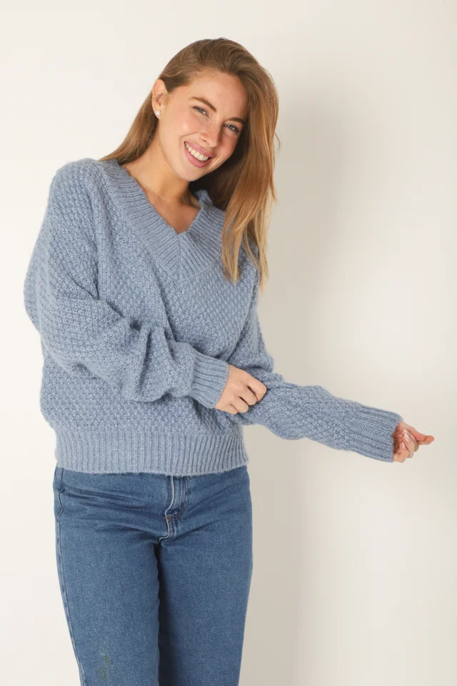 Sweater Kiria Escote V Tejido Grueso GU81330