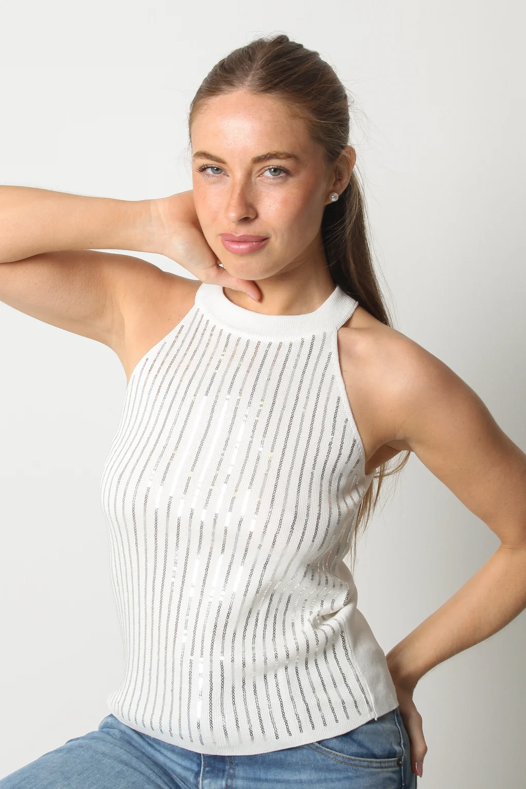 Musculosa DANESA Tejida Lentejuelas GU108