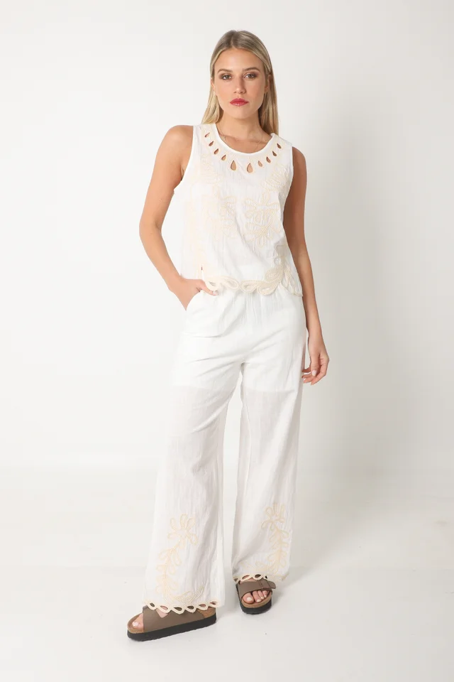 Conjunto VALKIRIA Lino c/ Bordado GUK70110