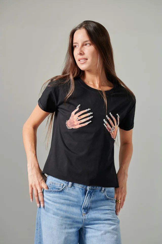 Remera Manitos con Brillos GU5098