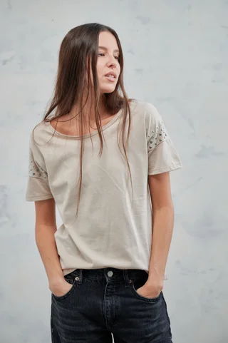 Remera Sandy Algodon con Tachas - Vista 3