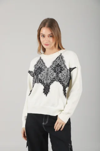 Sweater Zama Bremer C/ Encaje GUL667 - Vista 2