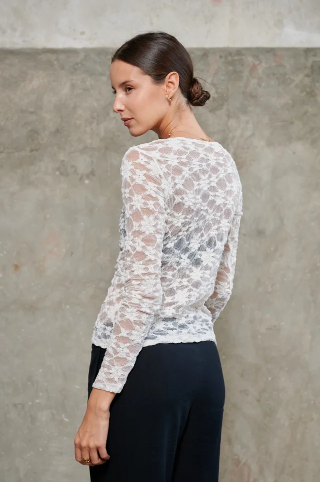 Remera Talia Encaje Elastizada GU5115