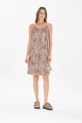 Vestido Puket Print con Perlas GU1400 - Vista 2