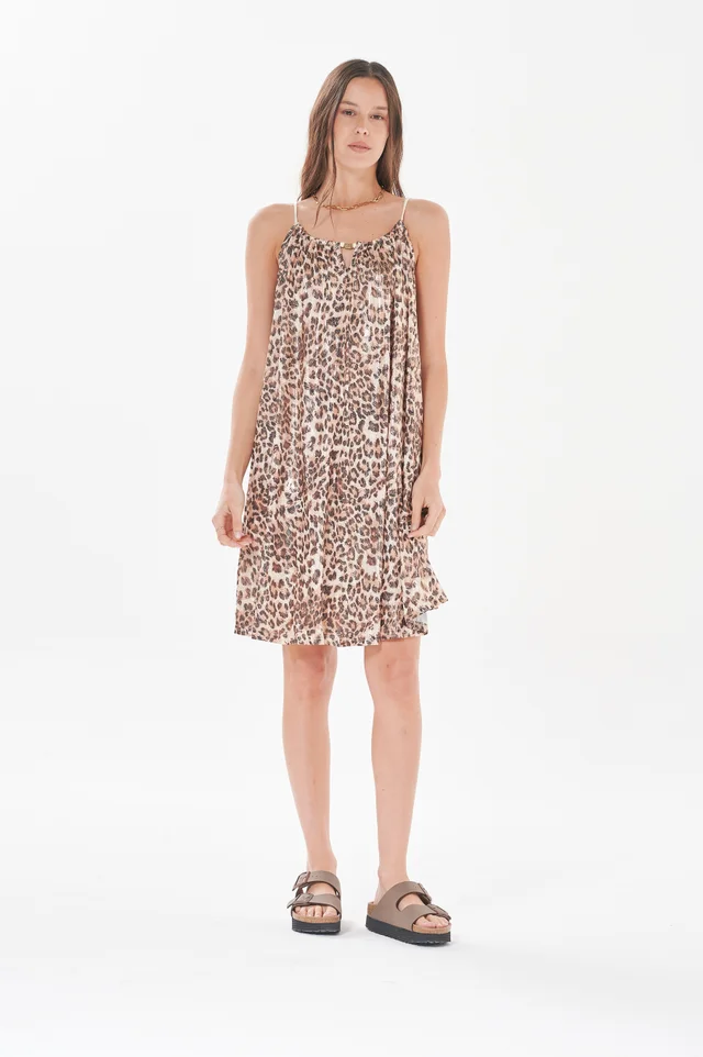 Vestido Puket Print con Perlas GU1400