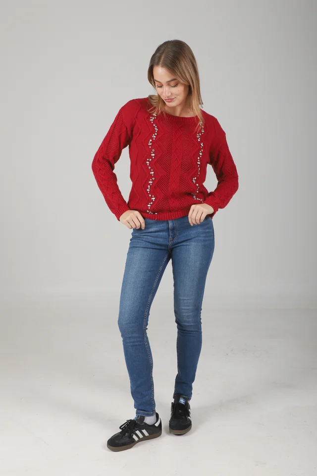 Sweater Valentina Tejido c/ piedras GUL664