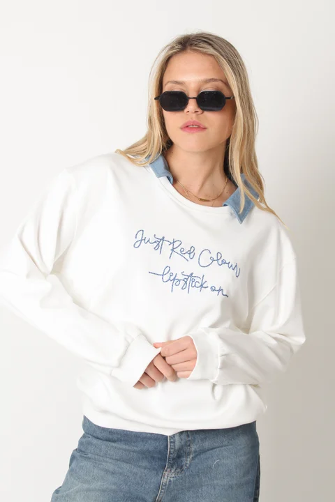 Buzo Media Estacion de Algodon cuello Jean JUST GU3C00