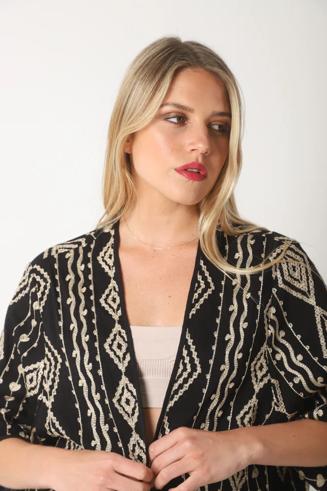 Kimono MUNAY Lino bordado GUK70165