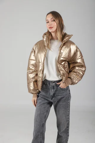 Campera Puffer Silver  Metalizada Velvet GUK2039 - Vista 6