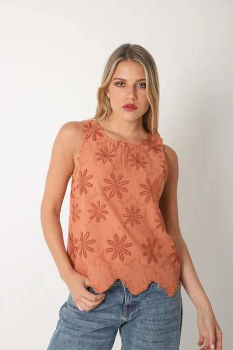 Musculosa JENNY bordada GU5158
