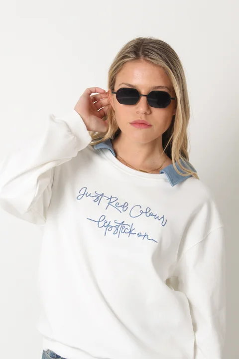 Buzo Media Estacion de Algodon cuello Jean JUST GU3C00