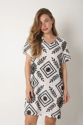 Vestido Canarias Lino Escote V GUCH3006 - Vista 1