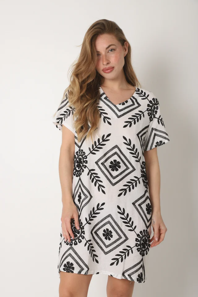 Vestido Canarias Lino Escote V GUCH3006