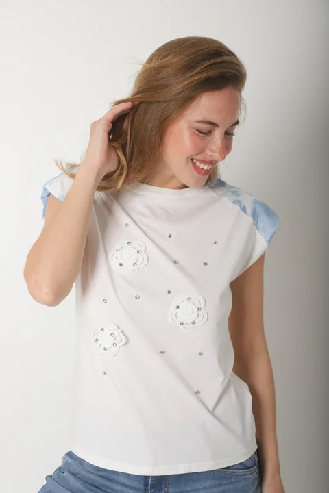 Musculosa BARI C/Hombreras y Piedras GUC43-2