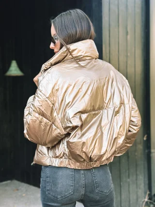 Campera Puffer Silver  Metalizada Velvet GUK2039 - Vista 2