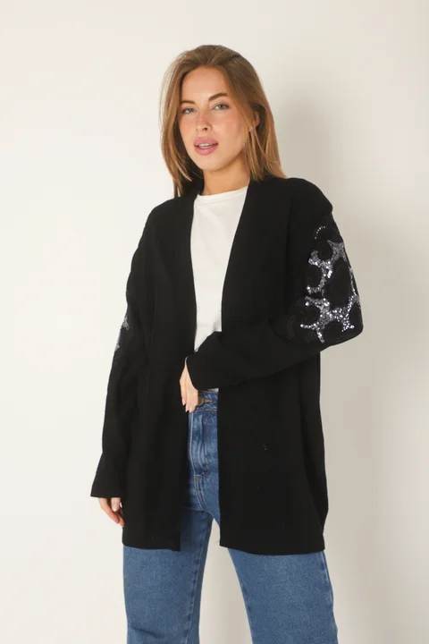 Kimono KEANE Lino Grueso Bordado c/ Lentejuelas GU94666