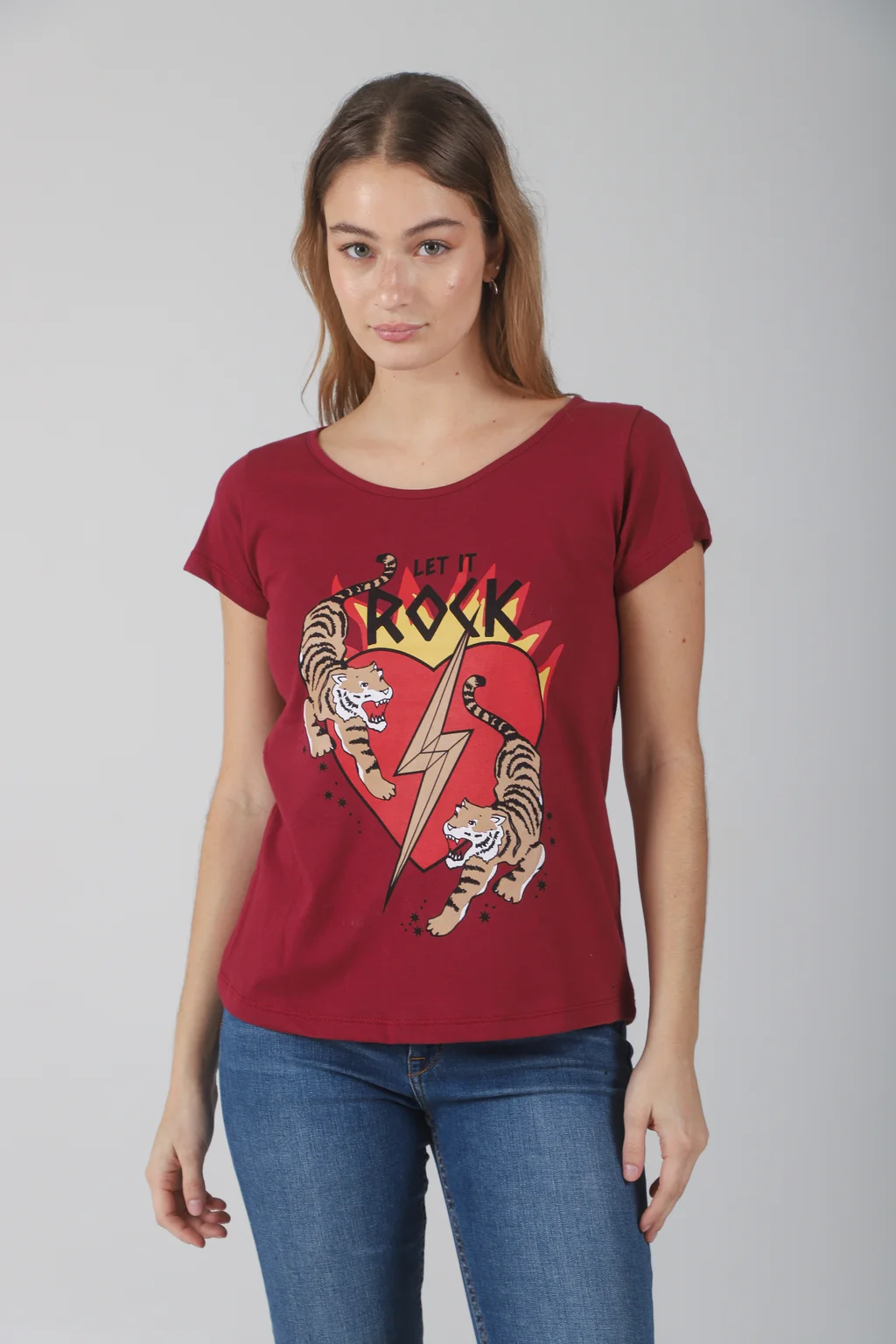 Remera Corazon Tigre y ROCK Jersey