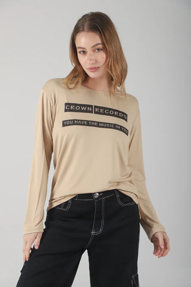 Remera Crown Records Modal Soft