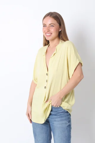 Blusa MIKONOS Simil Lino c/ Botones - Vista 1