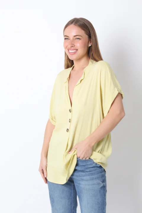 Blusa MIKONOS Simil Lino c/ Botones