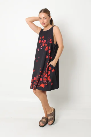 Vestido Menorca Petalos Rojos c/ Bolsillos GU249 - Vista 2