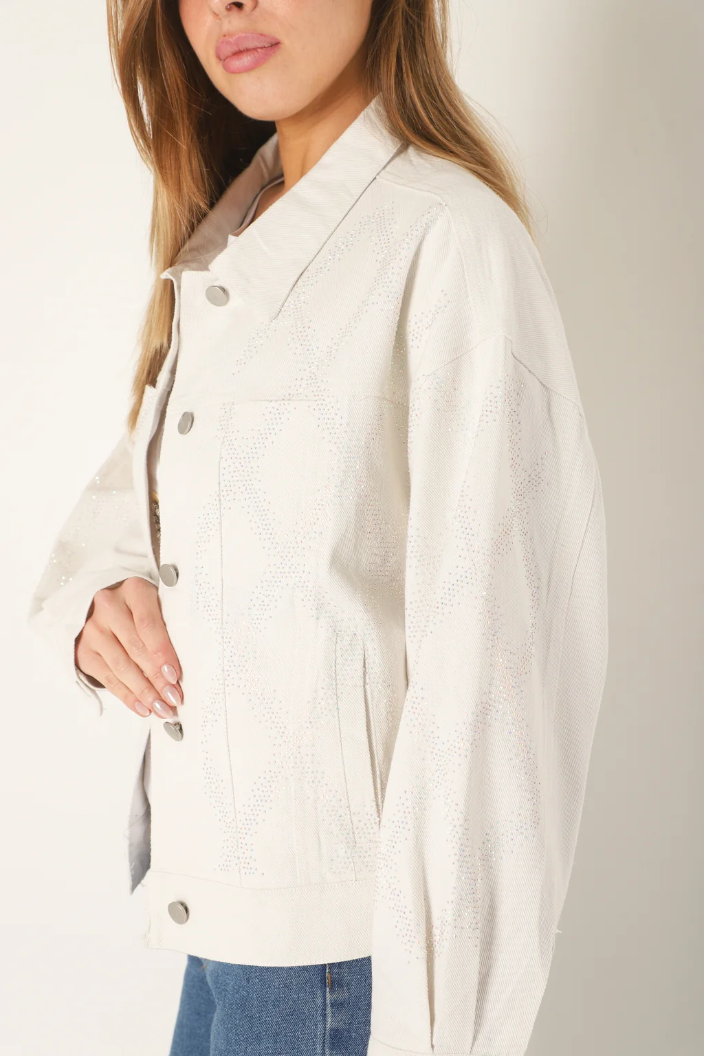 Campera NETI Oversize Jean con Strass Tornasolado GUK4000