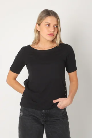 Remera OLALA Algodon c/ Lycra y Botones - Vista 2