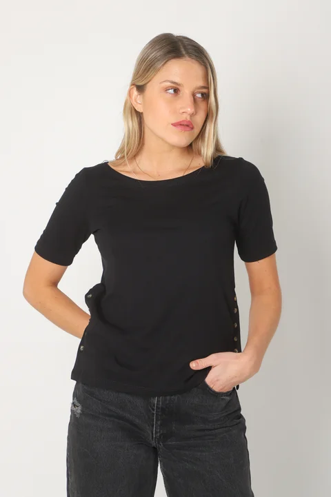 Remera OLALA Algodon c/ Lycra y Botones