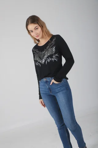 Remera Sound Manga Larga c/ Lentejuelas GUK70043 - Vista 3