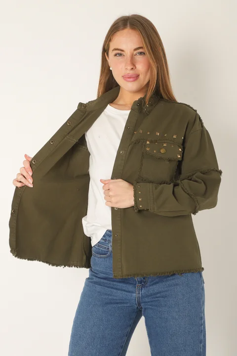 Camisa Dalhi Gabardina con Tachas GUK4099