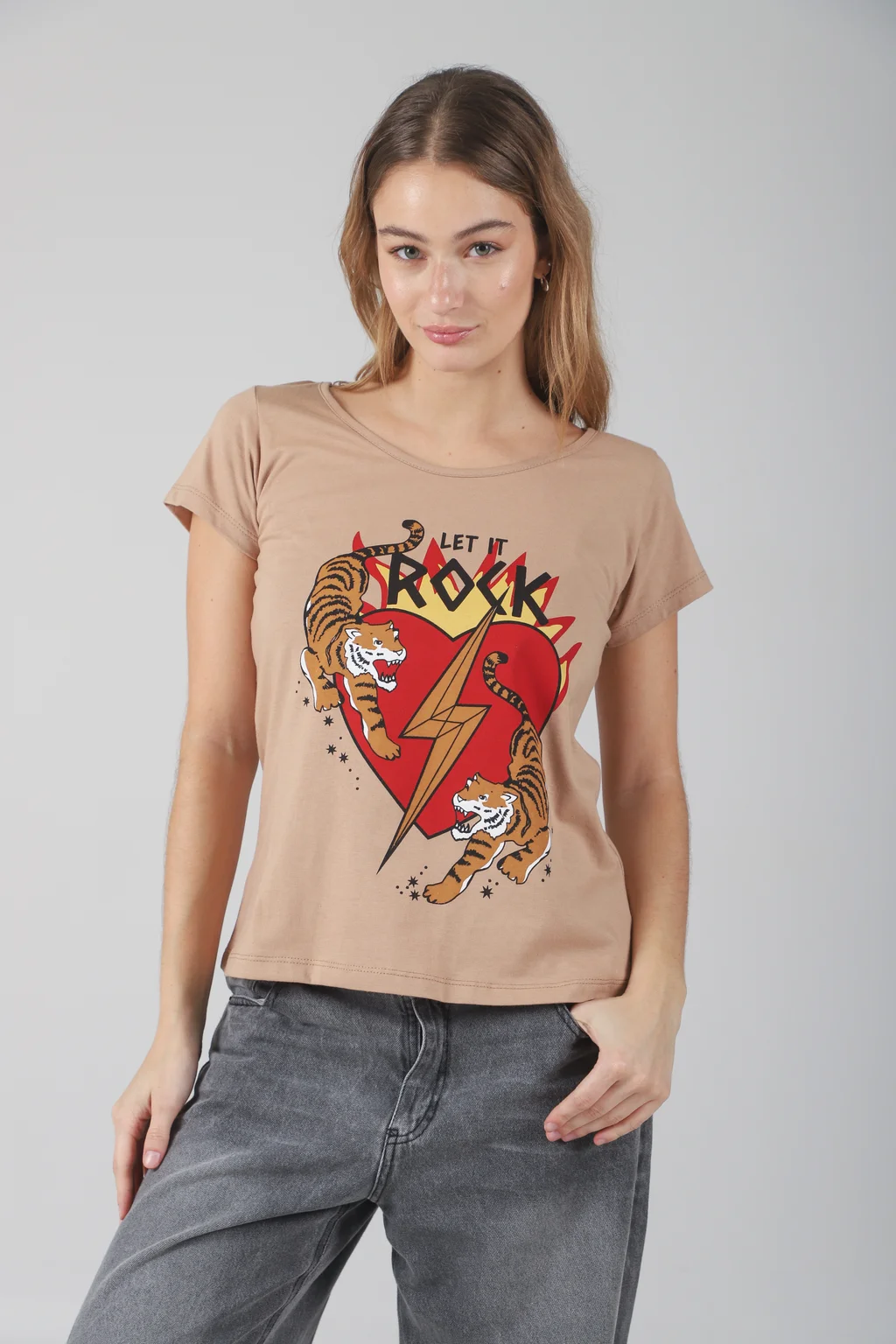 Remera Corazon Tigre y ROCK Jersey