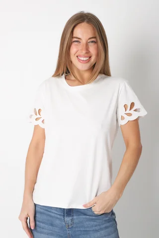 Remera GANNHA C/ Bordado en Mangas GU23520 - Vista 1