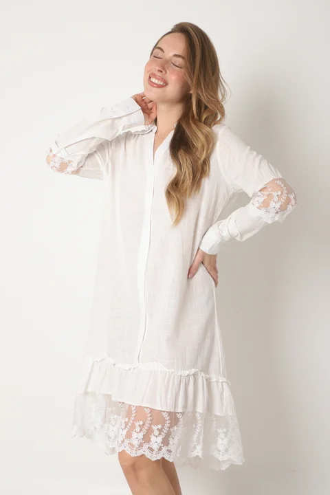 Vestido Lino Canberra con Tull Classic GUK4004