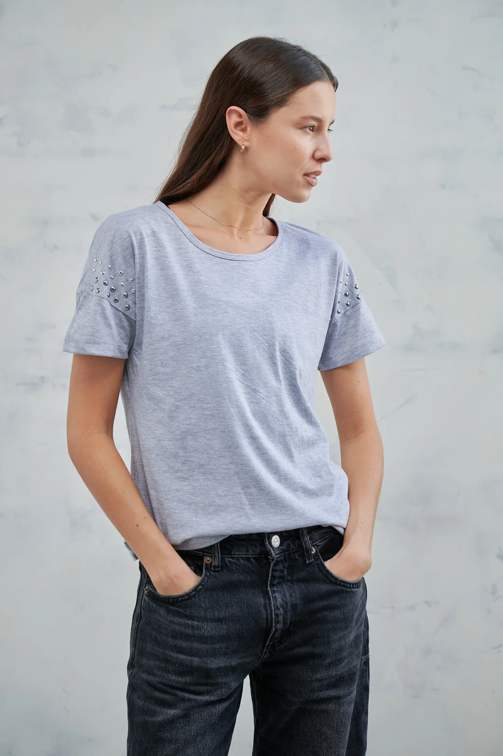 Remera Sandy Algodon con Tachas